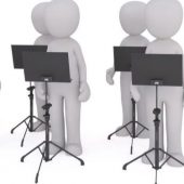 valuing difference - human forms stood at music stands